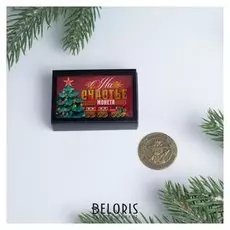 Монета в коробке "На счастье", диам. 2,5 см