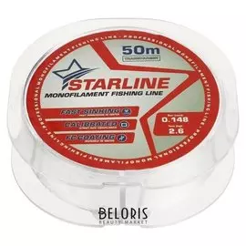 Монофильная леска Starline 50 м (Transparent) D=0,148 мм