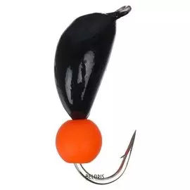 Мормышка безнасадочная «Банан», цвет чёрный, D=4,5 мм, вес 1,3 г, шарик оранжевый неон, 5 шт.