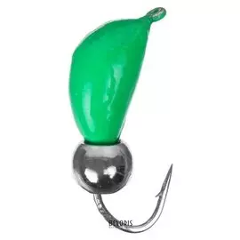 Мормышка безнасадочная «Банан», цвет зелёный, D=4,5 мм, вес 1,3 г, шарик никелированный, 5 шт.