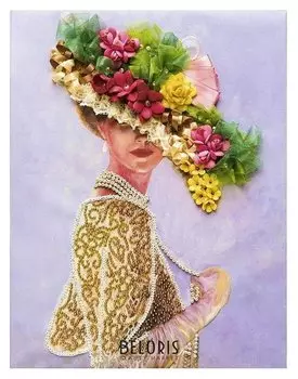 Мозаика из пайеток на холсте Грация