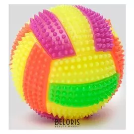 Мяч для собак светящийся с пищалкой "Водное поло", 7 см, микс цветов