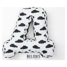 Мягкая буква подушка "Д" 35х37 см, белый, 100% хлопок, холлофайбер