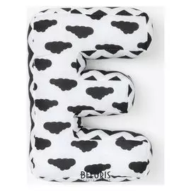 Мягкая буква подушка "Е" 35х25 см, белый, 100% хлопок, холлофайбер