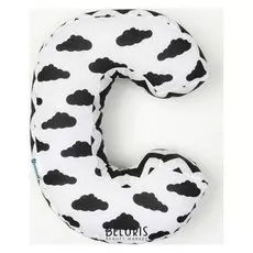 Мягкая буква подушка "С" 35х26 см, белый, 100% хлопок, холлофайбер