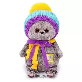 Мягкая игрушка Басик BABY в вязаной шапке 20 см