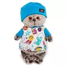 Мягкая игрушка Басик в футболке и в шапочке, 25 см