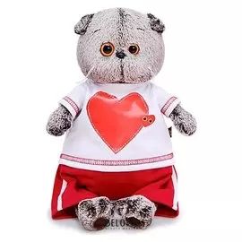 Мягкая игрушка Басик в футболке с сердцем 19 см