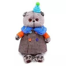 Мягкая игрушка Басик в комбинированном пальто 30 см