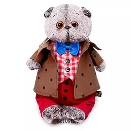 Мягкая игрушка Басик в костюме с бантом 25 см