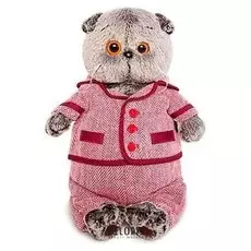 Мягкая игрушка Басик в красном пиджаке и брюках в ёлочку, 22 см