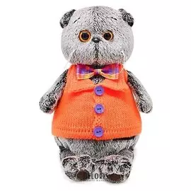 Мягкая игрушка Басик в вязаном жилете, 25 см