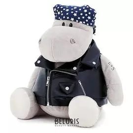 Мягкая игрушка Бегемот Байкер