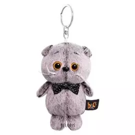 Мягкая игрушка-брелок «Кот басик с бантиком-бабочкой», 12 см