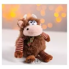 Мягкая игрушка «Бычок с бантом», на брелоке