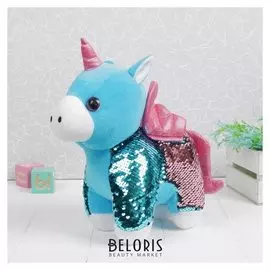 Мягкая игрушка Единорог 30 см пайетки