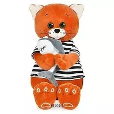 Мягкая игрушка Колбаскин морячок с зубастой акулой 25 см