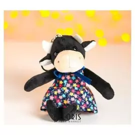 Мягкая игрушка «Коровка в платье», на брелоке