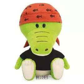 Мягкая игрушка «Крокодильчик кики в черной футболке и бандане», 15 см