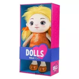 Мягкая игрушка «Кукла милена» в оранжевом платье, 35 см