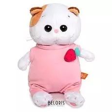 Мягкая игрушка Ли-Ли BABY в розовом комбинезоне с клубничкой, 20 см