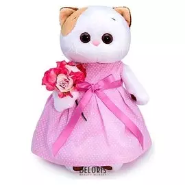 Мягкая игрушка Ли-Ли в розовом платье с букетом 27 см