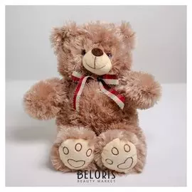 Мягкая игрушка Медведь с клетчатым бантом 30 см