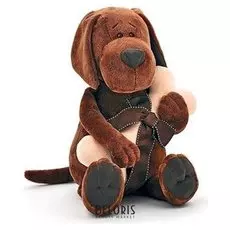 Мягкая игрушка Пёс Барбоська с косточкой 25 см