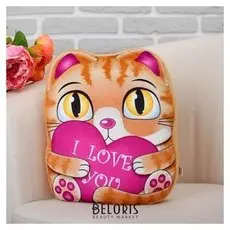 Мягкая игрушка Рыжий котик с сердцем