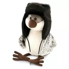Мягкая игрушка Воробей в ушанке 20 см