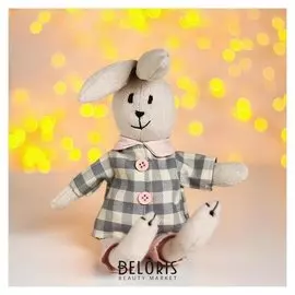 Мягкая игрушка «Зайчик», рубашка в клетку