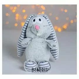 Мягкая игрушка Зайчик уши в полоску