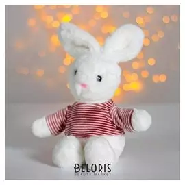 Мягкая игрушка Зайчик в полосатой кофте
