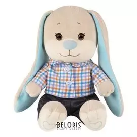 Мягкая игрушка «Зайка Jack» в клетчатой рубашке и джинсах, 20 см
