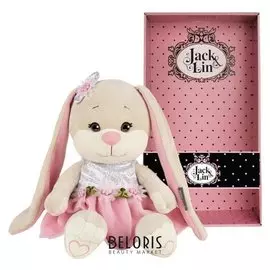 Мягкая игрушка «Зайка Lin» в розовом платьице с цветами, 20 см