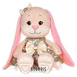 Мягкая игрушка Зайка Lin в золотом плате с пайетками 20 см