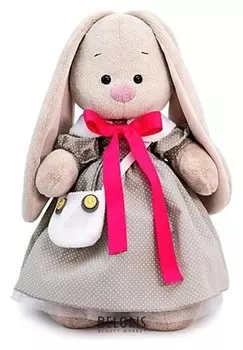 Мягкая игрушка Зайка Ми в платье и с сумкой-сова