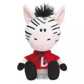 Мягкая игрушка «Зебрёнок зиба в красной футболке», 15 см