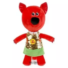 Мягкая музыкальная игрушка «Лисичка в платье из пайеток», 20 см, музыкальный чип