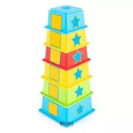 Мягкая пирамидка стаканчики с наклейками "Дидактика"