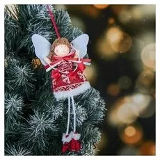 Мягкая подвеска "ангел - девочка в платье с олешками, со звездами 16 см