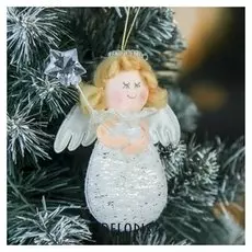 Мягкая подвеска "Ангелочек - девочка со звездой на палочке" 9 см