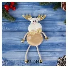 Мягкая подвеска "Олень ажурный - длинные ножки" 6*18 см, золото