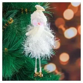 Мягкая подвеска "Снеговик в шапке - пушинка" 15 см