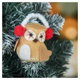 Мягкая подвеска "Совёнок в наушниках" 6 см