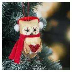 Мягкая подвеска "Совушка с сердечком в наушниках" 9 см