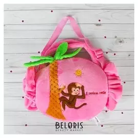 Мягкая сумочка «Обезьянка в тропиках» с рюшами