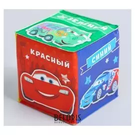 Мягкие кубики «Цвета», со свистулькой, тачки р-р. 7*7см, для купания