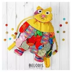 Мягкий рюкзак Котик лоскутный