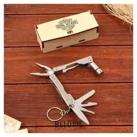 Мультитул с фонариком 100% мужик в под. упак.